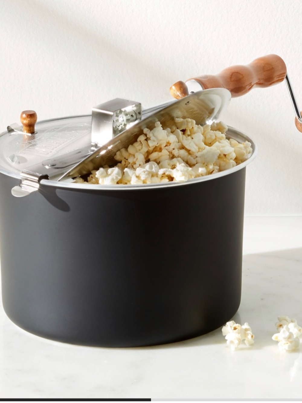 Crate and Barrel -Black Stovetop Popcorn Popper